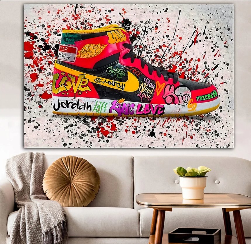 Red Graffiti Canvas Wall Art Painting