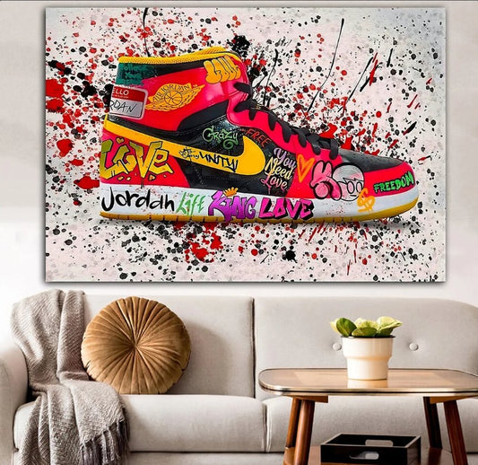 Red Graffiti Canvas Wall Art Painting