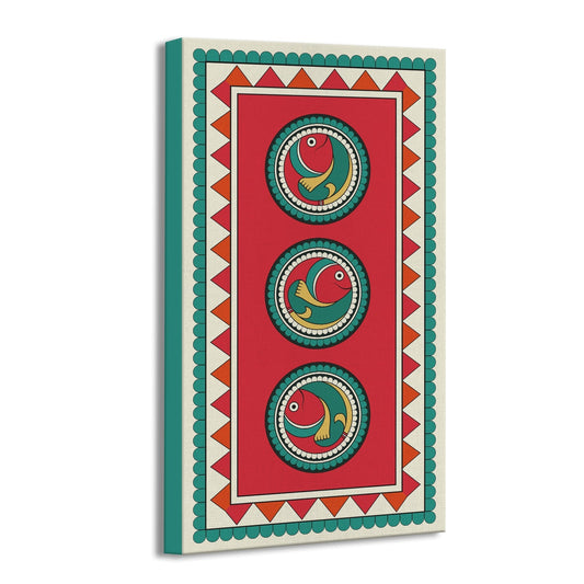 Kalighat Fish Canvas Wall Art Painting