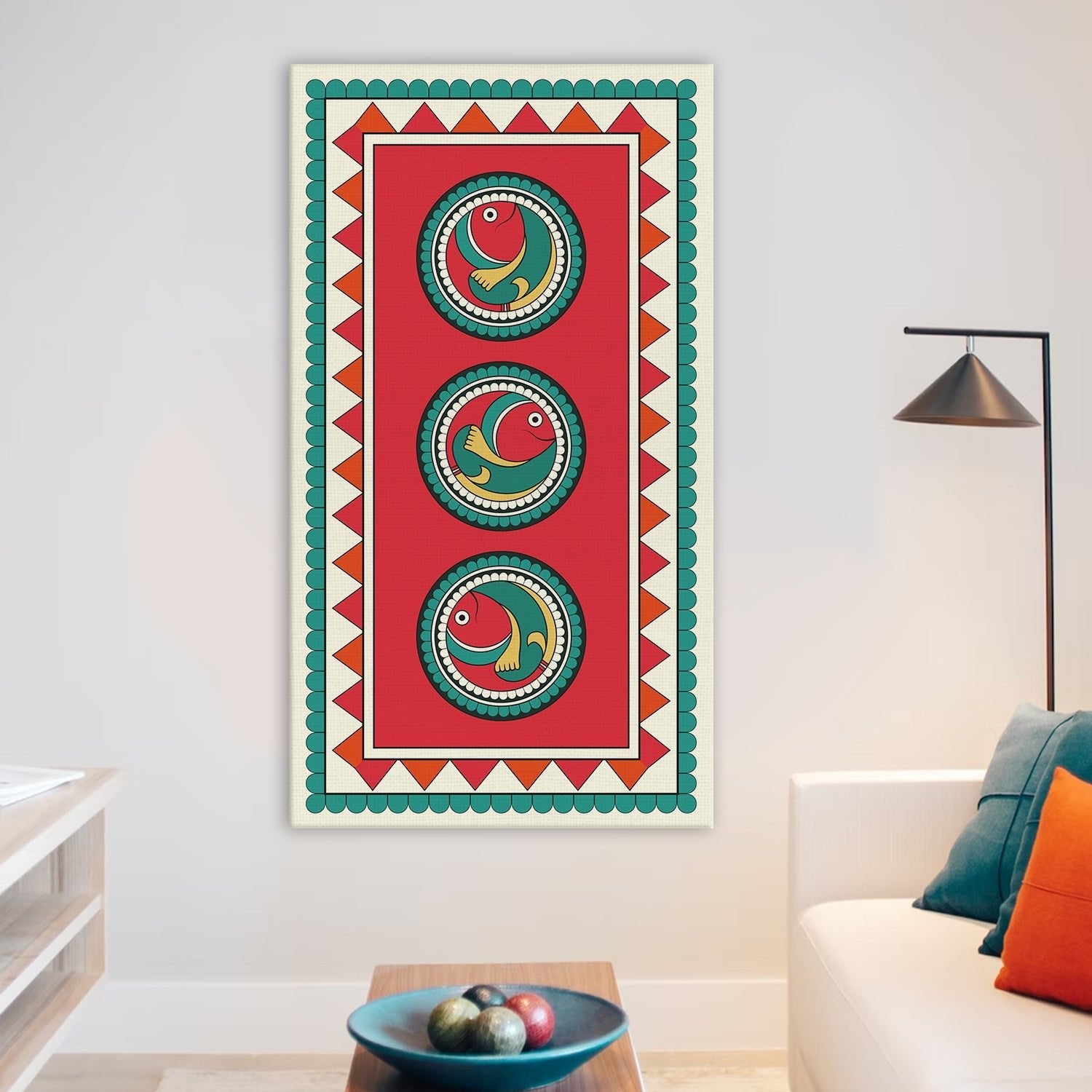 Kalighat Fish  Canvas Wall Art Painting