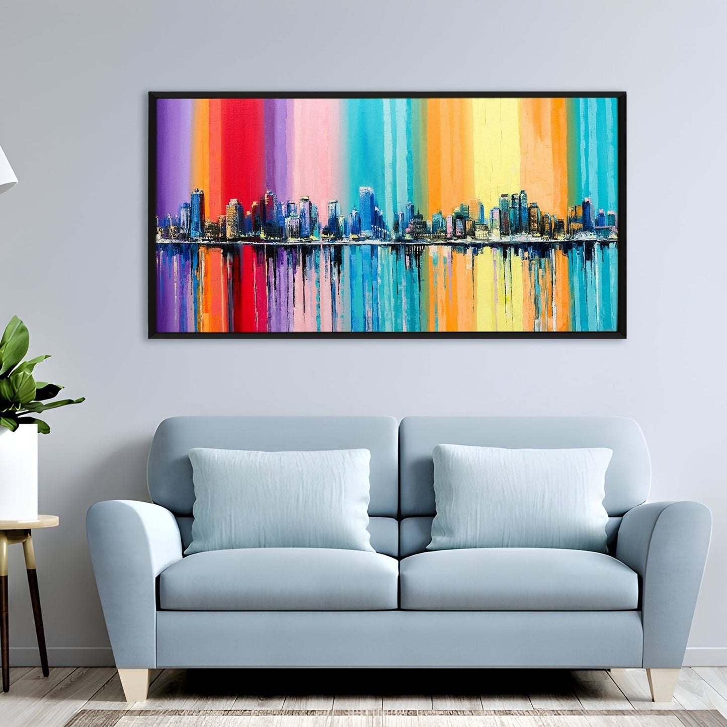 Landscapes Abstract Modern Art Large Canvas Paintings. Framed Digital Reprints of Famous and Vibrant Artwork (LDWA04)