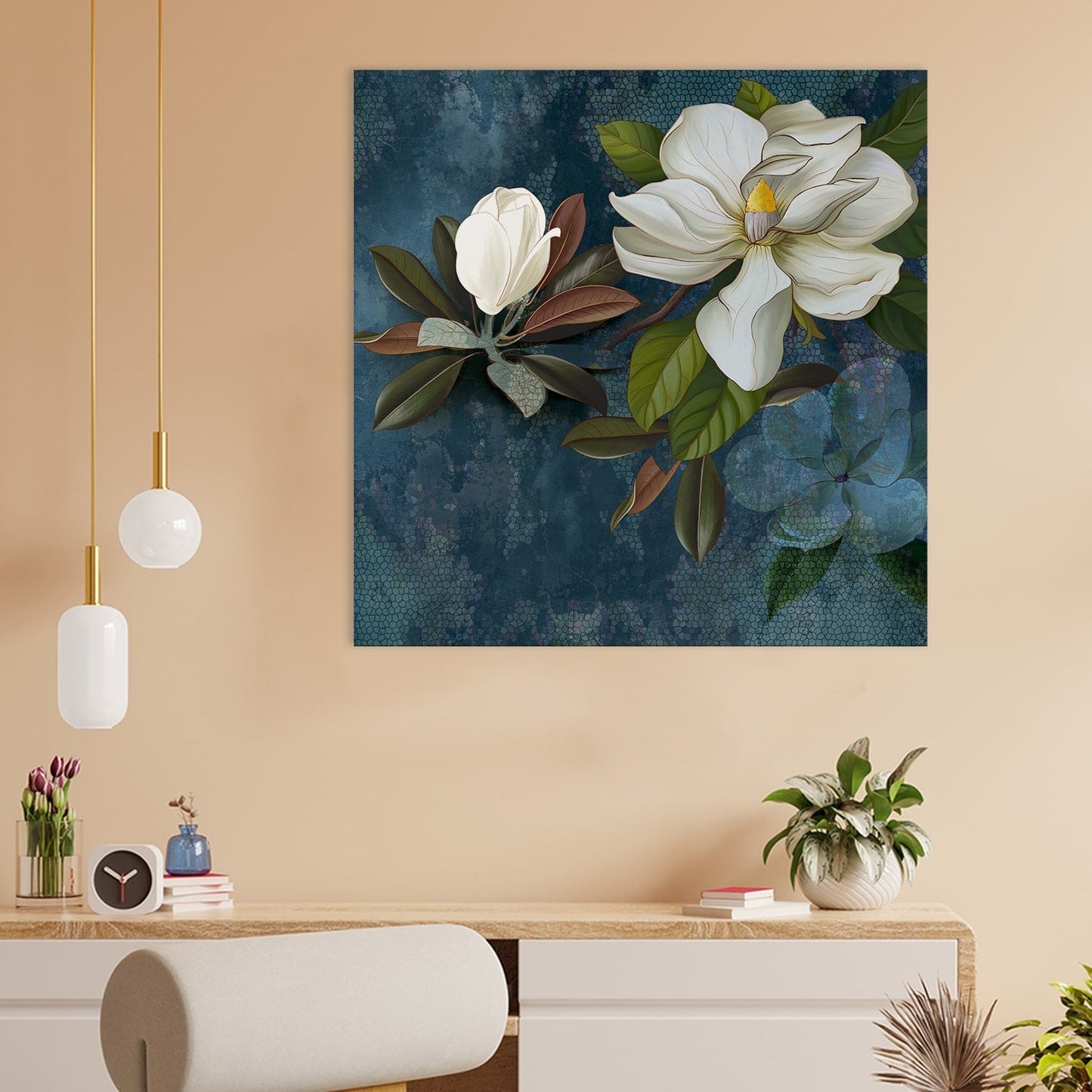 Large Floral Canvas Wall Art