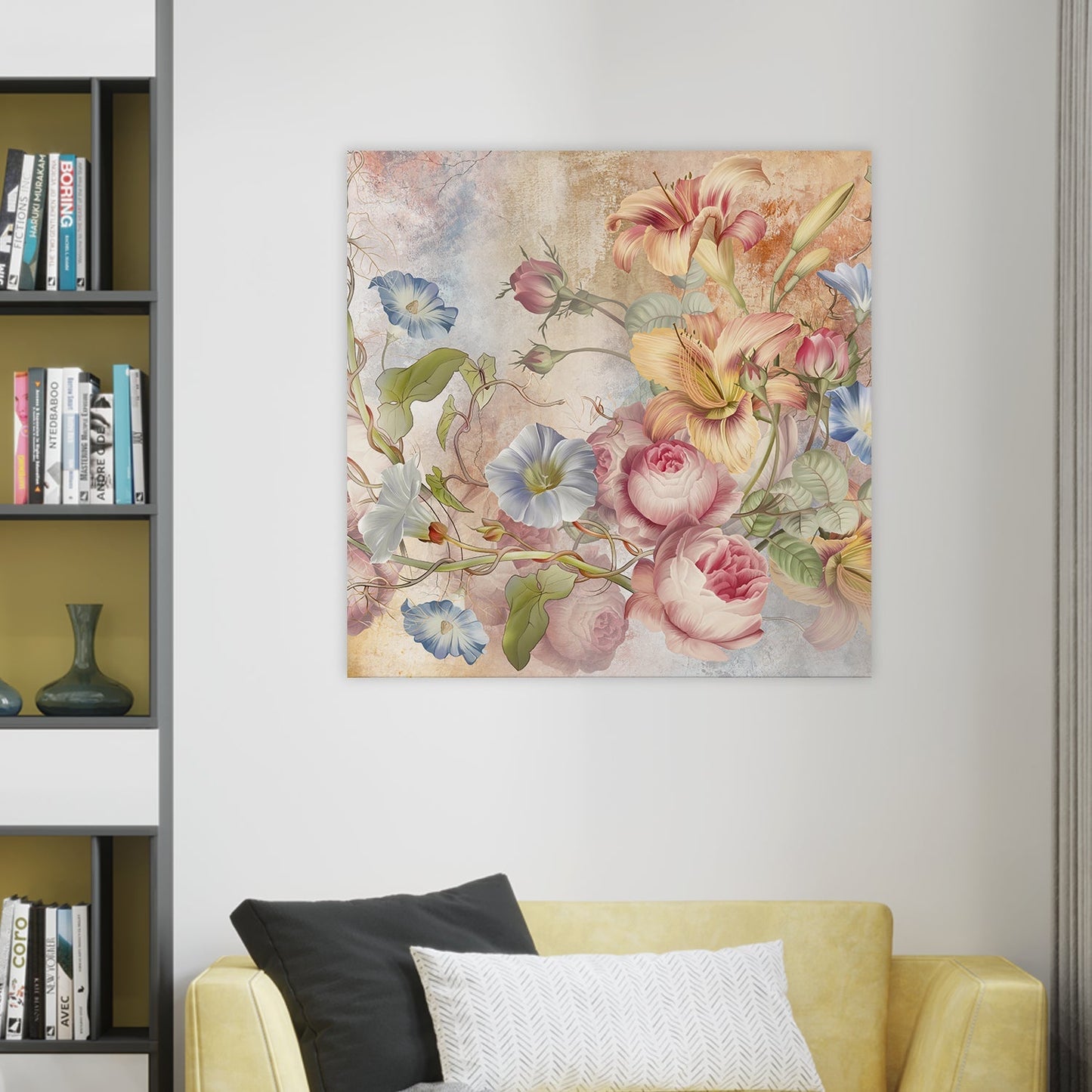 Large Floral Canvas Wall Art