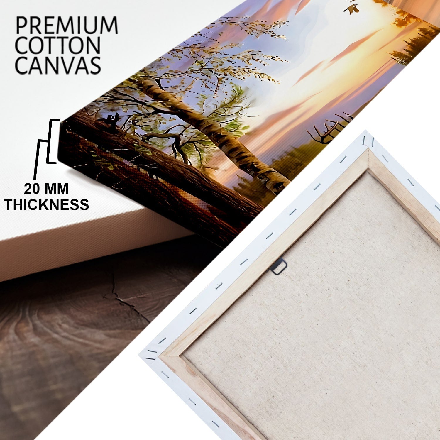 Deer by the River Canvas Wall Art Painting
