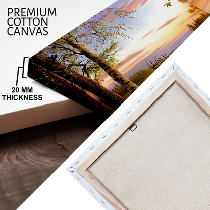 Deer by the River Canvas Wall Art Painting