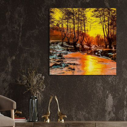 Deer by the River Canvas Wall Art Painting