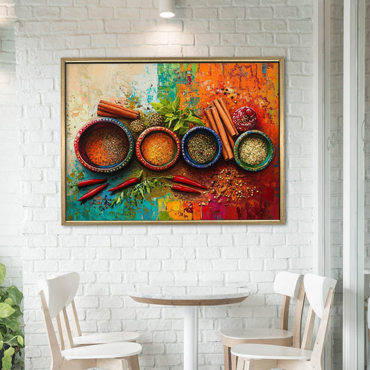 Kitchen Spices Canvas Painting