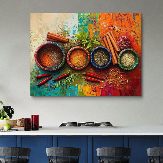 Kitchen Spices Canvas Painting