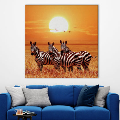 Large Zebra Wildlife Canvas Wall Art Painting 