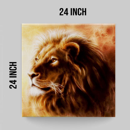 Brown Lion Wildlife Canvas Wall Art Painting 