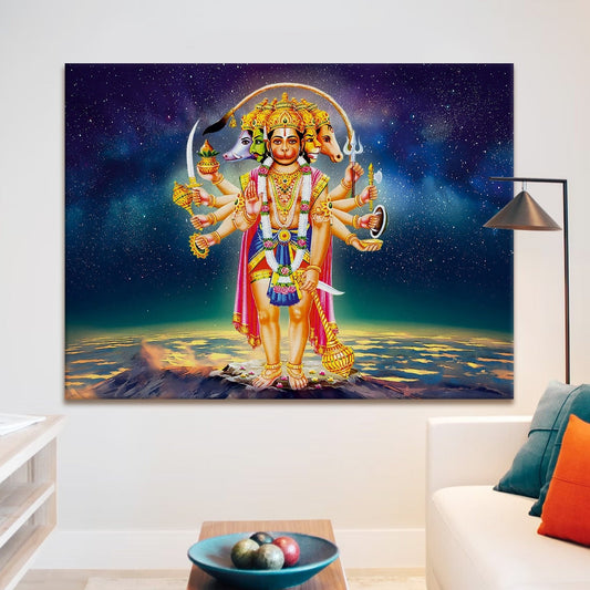 Panchmukhi Hanuman Canvas Wall Art Painting