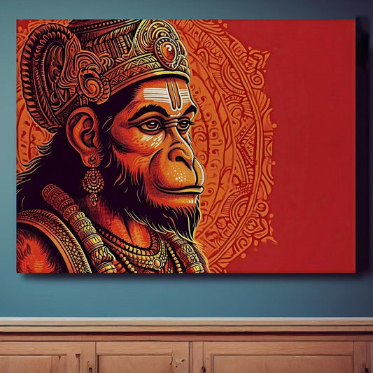 Lord Hanuman Canvas Wall Art  Painting 