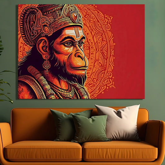 Lord Hanuman Canvas Wall Art  Painting 