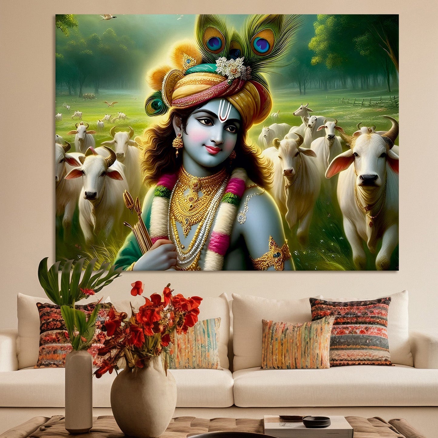 depiction of Krishna canvas wall art painting