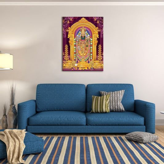 Lord Tirupati Balaji with colorful Canvas photo frame for home and office (24in x 18inch).