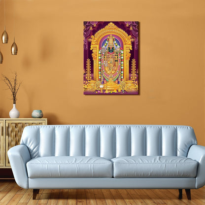 Lord Tirupati Balaji with colorful Canvas photo frame for home and office (24in x 18inch).