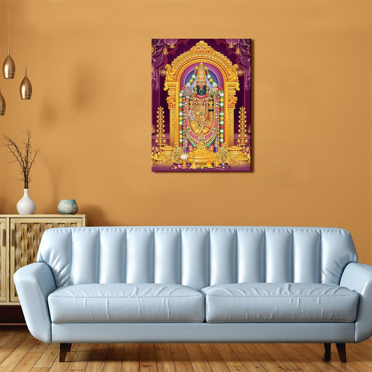 Lord Tirupati Balaji with colorful Canvas photo frame for home and office (24in x 18inch).
