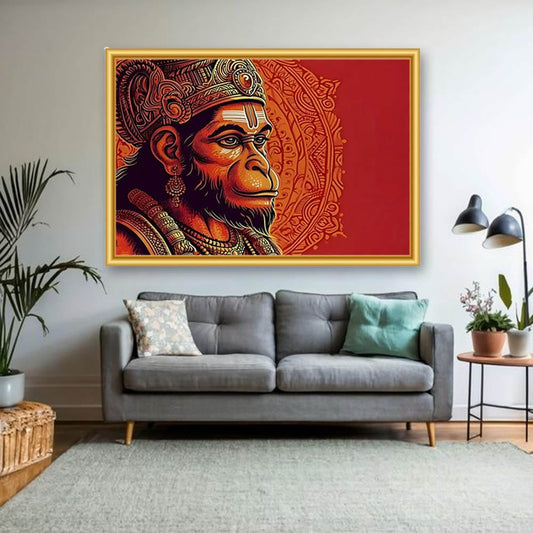 Lord Hanuman Canvas Wall Painting For Living Room