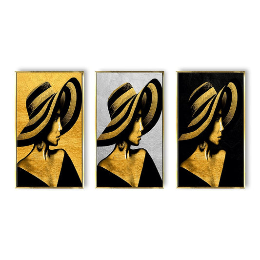 Luxury High End lady Painting (3_Panels)