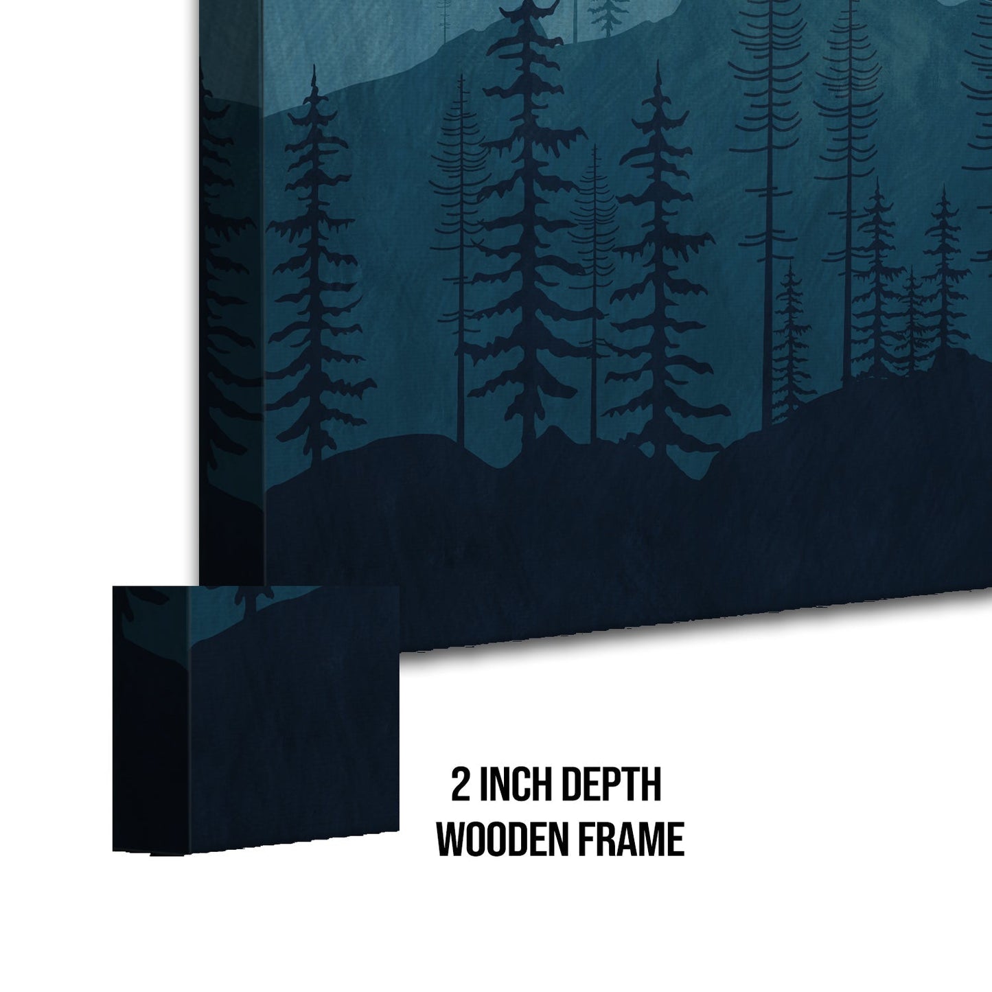 Mural Mountains of blue monochrome colorat with watercolor Canvas Wal Art Paintings