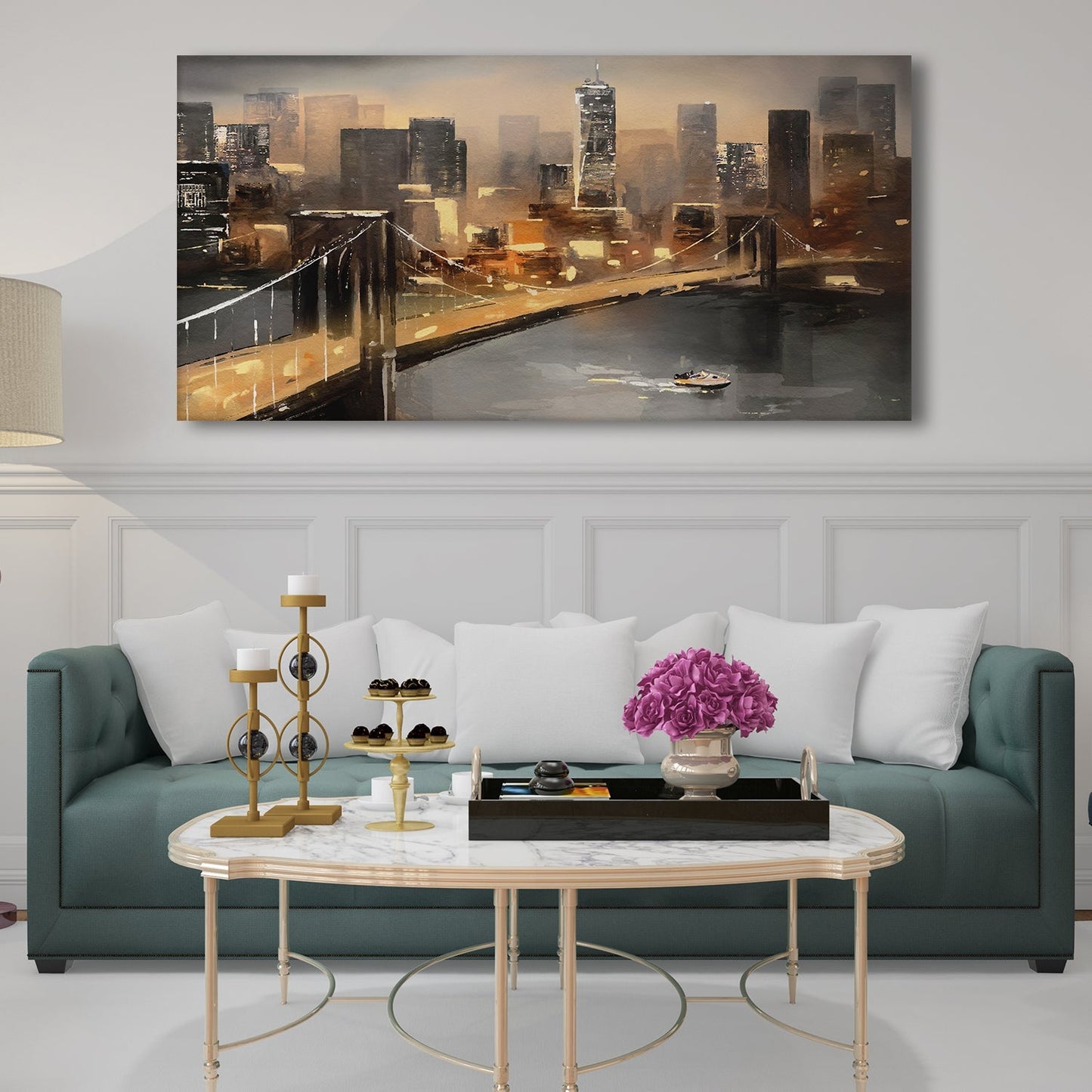 New York City Bridge Canvas Wall Art Paintings