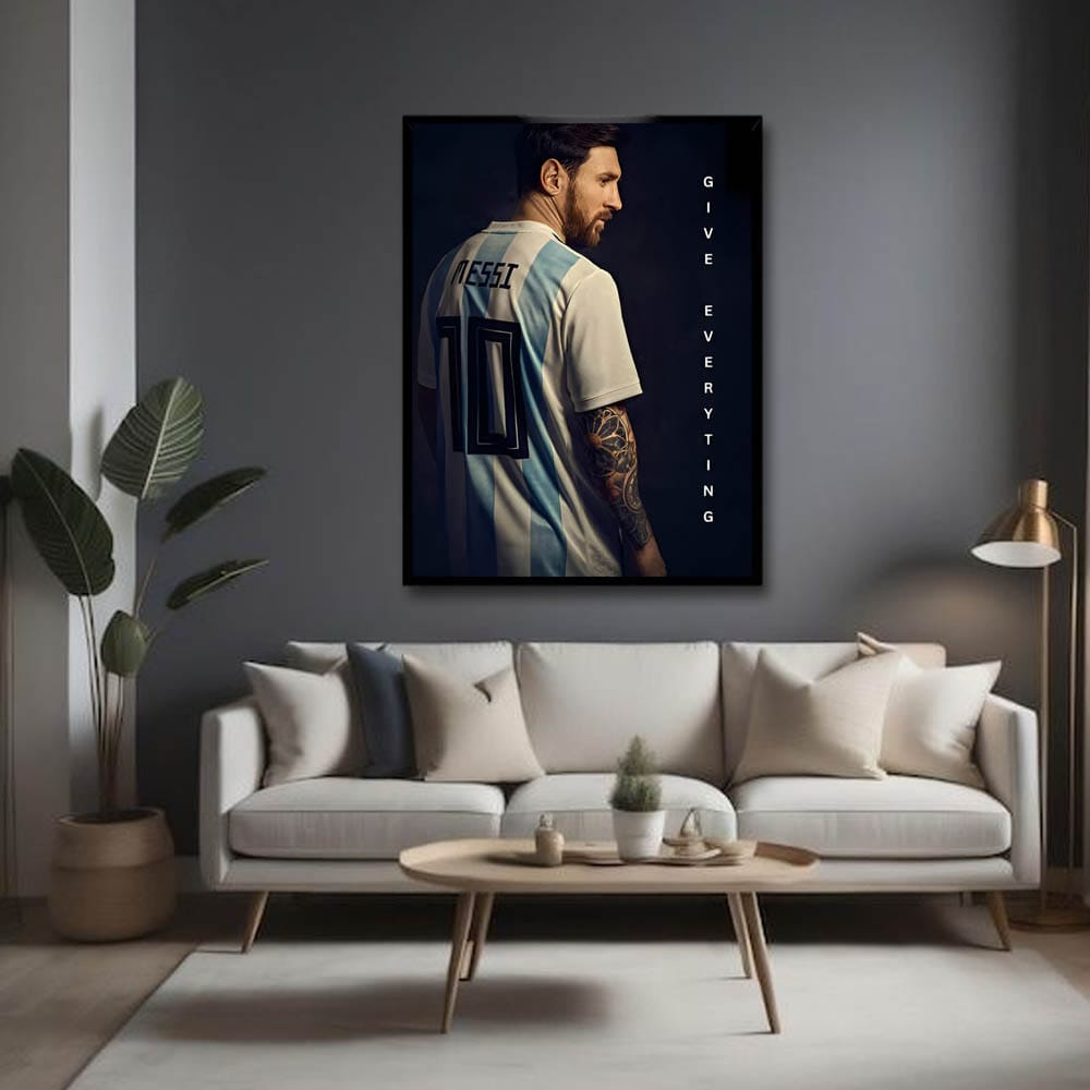 Messi Wall Canvas Painting For Bedroom