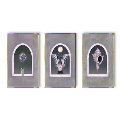 Modern Woman with Butterfly Canvas Painting