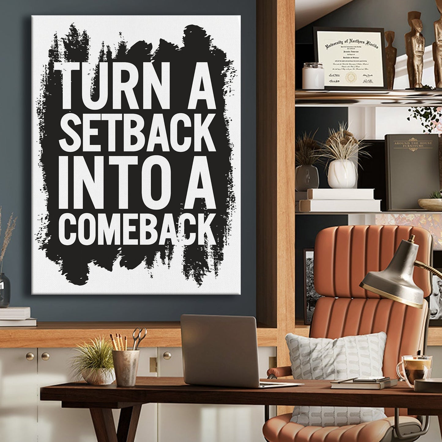 Turn A Setback Into A Comeback Canvas Wall Art Painting