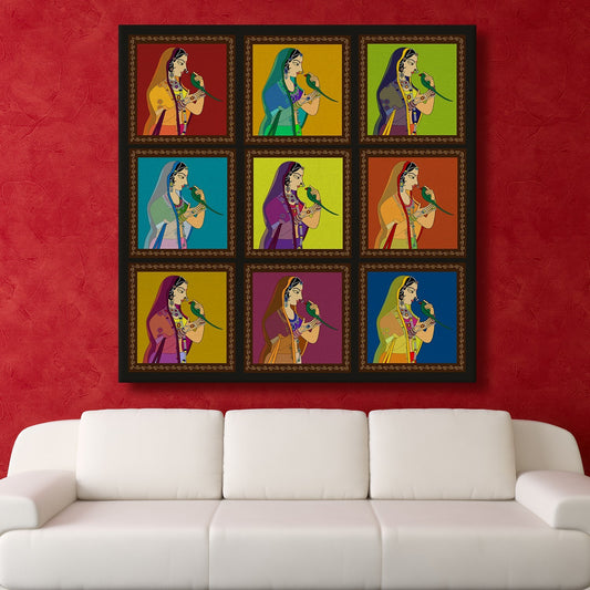 Mughal Indian Canvas Wall Art Painting 