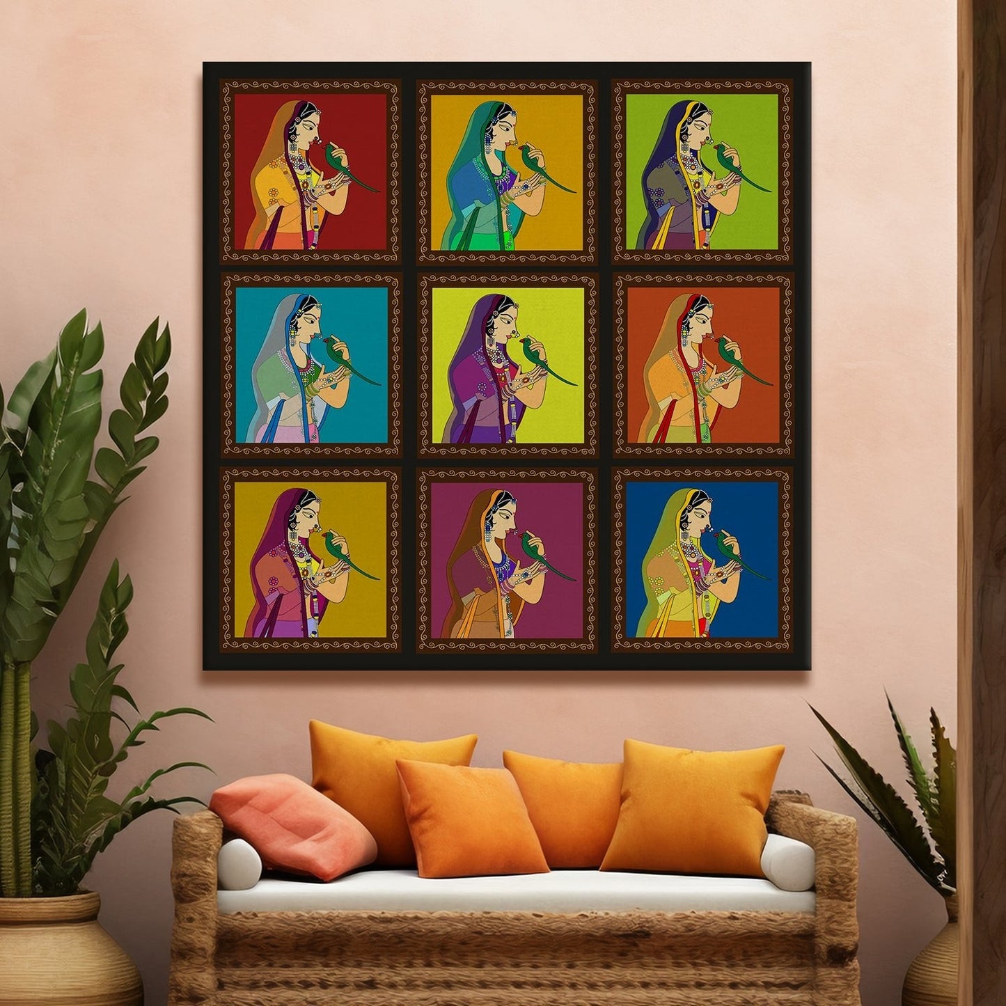 Mughal Indian Canvas Wall Art Painting 