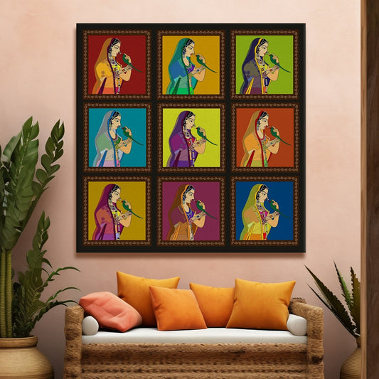 Mughal Indian Canvas Wall Art Painting 