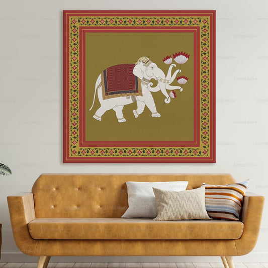 Mughal Indian Traditional Canvas Wall Art Painting