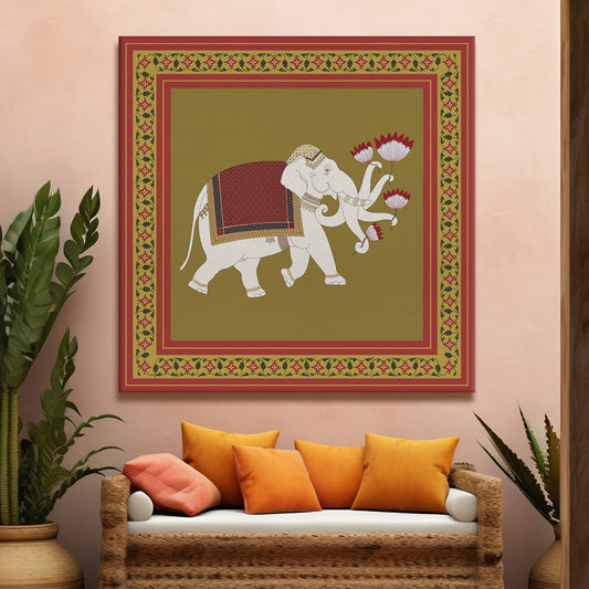 Mughal Indian Traditional Canvas Wall Art Painting