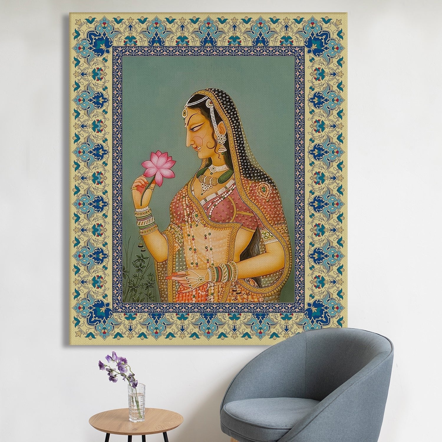 Mughal Indian Canvas  Wall ArtPainting 