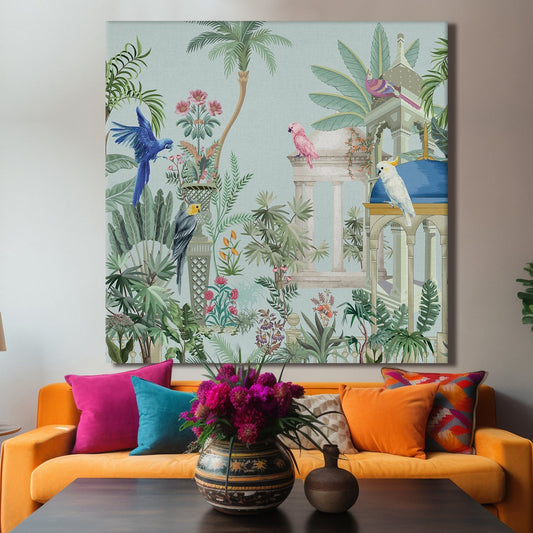 Oriental Garden Canvas Wall Arts Painting 