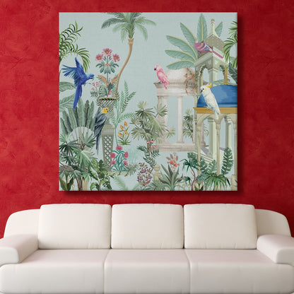 Oriental Garden Canvas Wall Arts Painting 