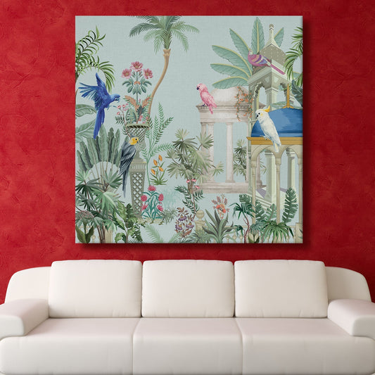 Oriental Garden Canvas Wall Arts Painting 