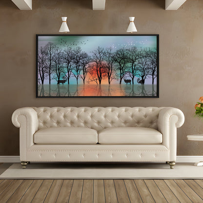 Nature Vastu Canvas Painting Framed for Living Room Wall Decoration