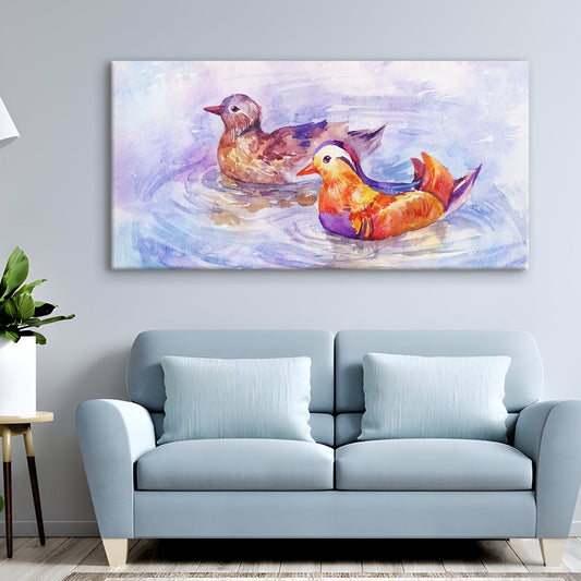 Mandarin Ducks Canvas Wall Art Painting 