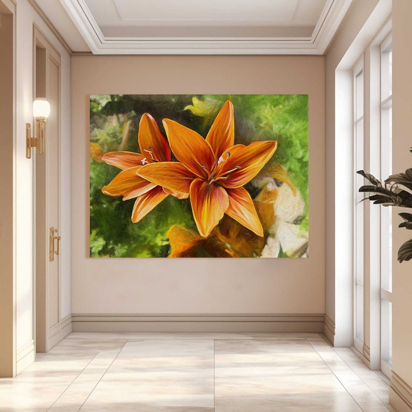 PAPER PLANE DESIGN Canvas Floral Wall Art: A Symphony of Nature's Elegance Large Size Canvas Framed Paintings For Living Room, Office, Home Decor. (FLWA09)