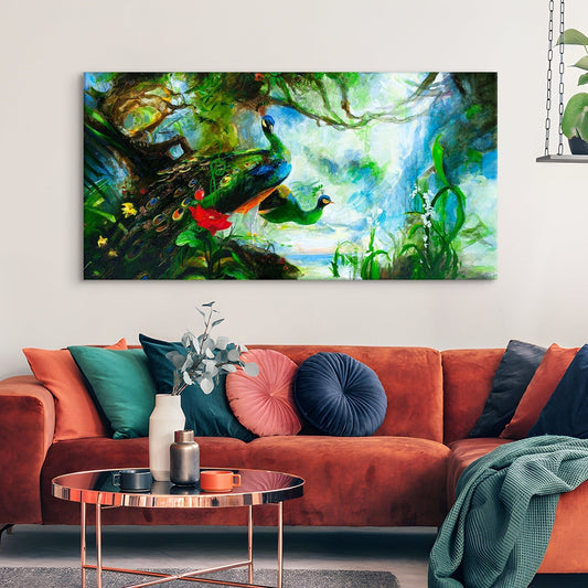 Peacock Vastu Canvas Wall Art Painting 