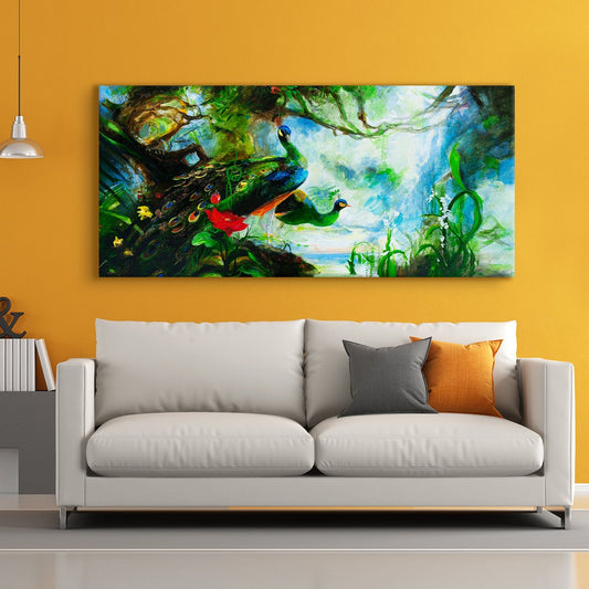 Peacock Vastu Canvas Wall Art Painting 