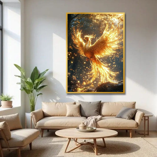 Fiery Phoenix Canvas Wall Painting For Hotel And Office Room Decoration