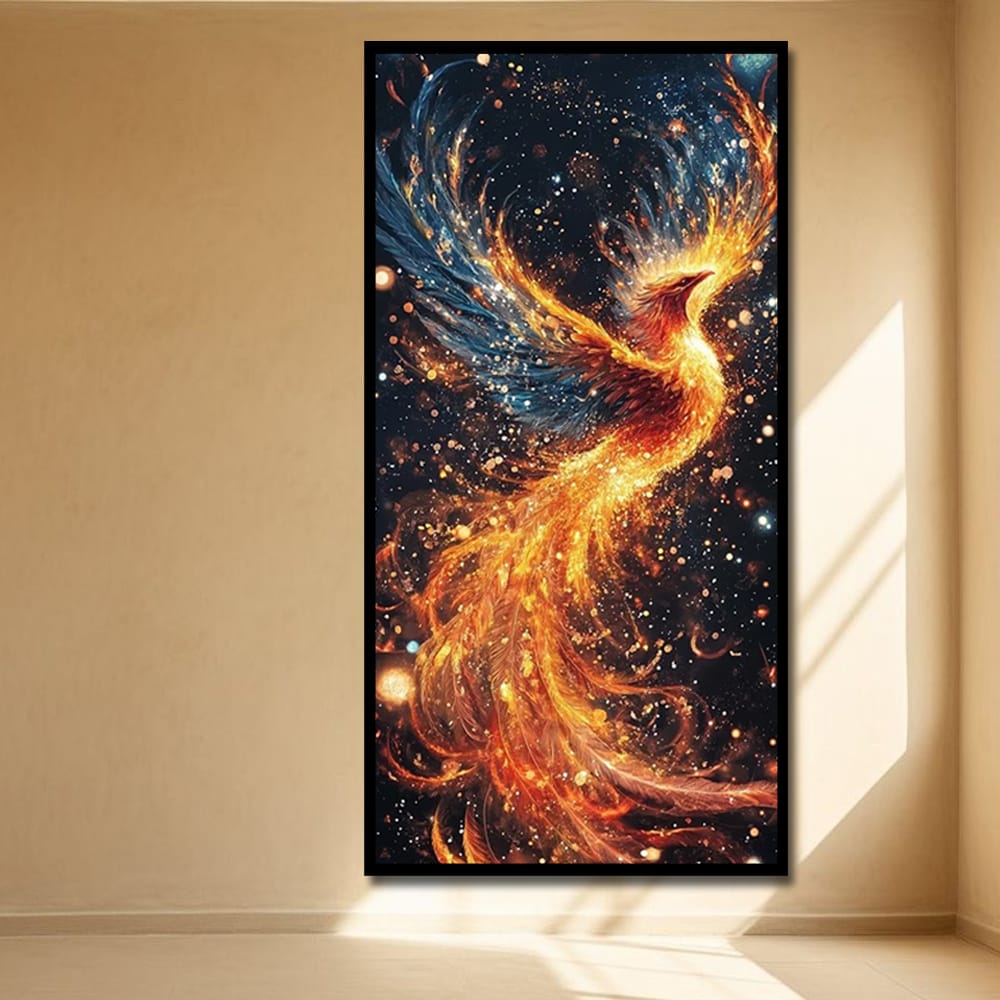 Fiery Phoenix Canvas Wall Painting For Bedroom And Kid's Room Decor