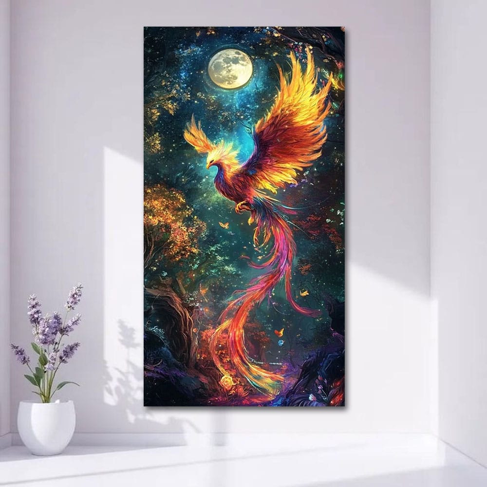 Fiery Phoenix Canvas Wall Painting For Hotel And Kid's Room Decor