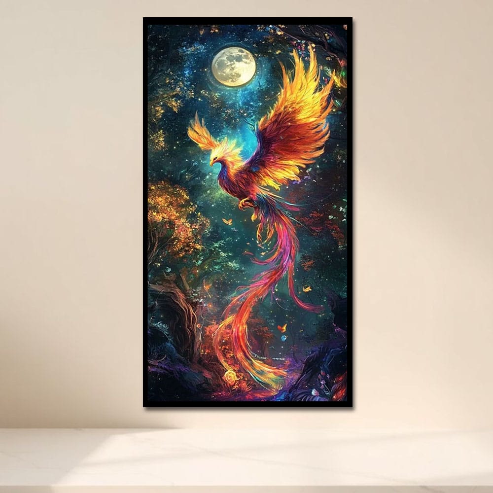 Fiery Phoenix Canvas Wall Painting For Hotel And Kid's Room Decor