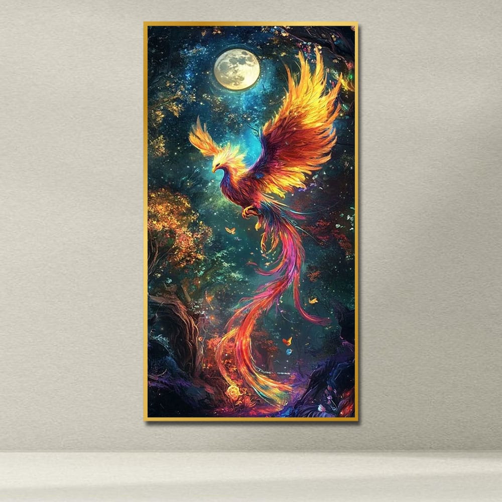 Fiery Phoenix Canvas Wall Painting For Hotel And Kid's Room Decor