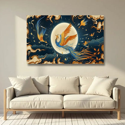 Fiery Phoenix Canvas Wall Art For Hotel And Kid's Room Decoration