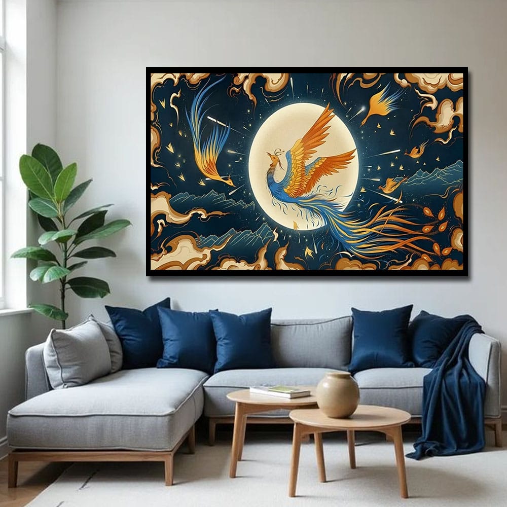Fiery Phoenix Canvas Wall Art For Hotel And Kid's Room Decoration