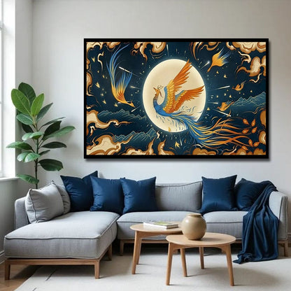 Fiery Phoenix Canvas Wall Art For Hotel And Kid's Room Decoration